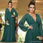 V Back Long Sleeves Green Chiffon Cheap Bridesmaid Dresses Online, WG760