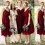 Κόκκινο κρασί αναντιστοιχία κοντό σιφόν φθηνά φορέματα παράνυμφων σε απευθείας σύνδεση, WG311