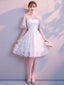 Sweet Off White Lace Vestidos de regreso a casa baratos en línea, vestidos de baile cortos baratos, CM775
