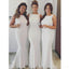 Off White Mermaid Floor Length Cheap Bridesmaid Dresses Online, WG556