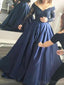 A-line Off The Shoulder Long Sleeves Prom Dresses, Sweet 16 Prom Dresses, 12517