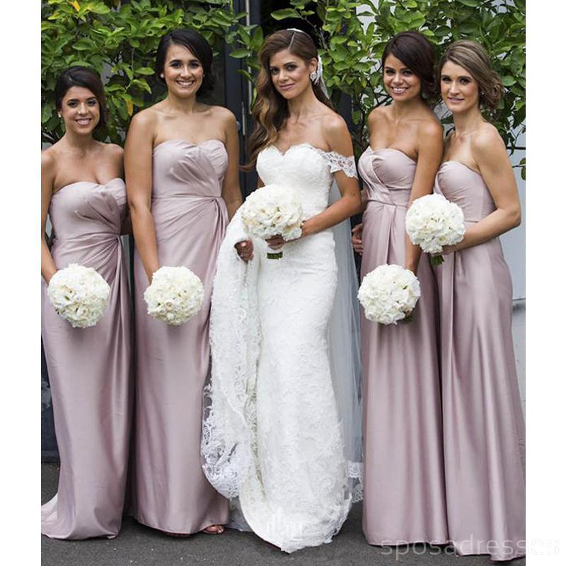 Sweetheart Pale Pink bodenlange billige lange Brautjungfernkleider Online, WG563