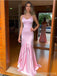 Sexy Pink Mermaid Spaghetti Straps V-neck Long Prom Dresses Online,13064