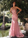 Sexy Pink Mermaid Spaghetti Straps Maxi Long Prom Dresses,Evening Dresses,13170