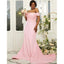 Sparkly Pink Mermaid Off Shoulder Cheap Long Bridesmaid Dresses,WG1595