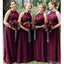 Halter Plum Chiffon Long Bridesmaid Φορέματα Online, Φτηνές Παράνυμφοι Φορέματα, WG743