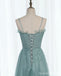 Elegant Blue A-line Spaghetti Straps Maxi Long Prom Dresses,Evening Dresses,13147