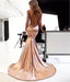 Sexy backless rosa oro sirena largo vestidos de fiesta de la noche, vestidos de fiesta personalizados baratos, 18571