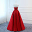 Red V Neck A-line Custom Long Evening Prom Dresses, 17717