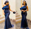 Blue One Shoulder Mermaid Cheap Long Bridesmaid Dresses Online,WG1666