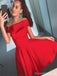 Simple Red Off Shoulder Cheap Short Homecoming Dresses 2018, CM526