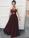 Sexy See Through Maroon Halter Lace Long Custom Evening Prom Dresses, 17409