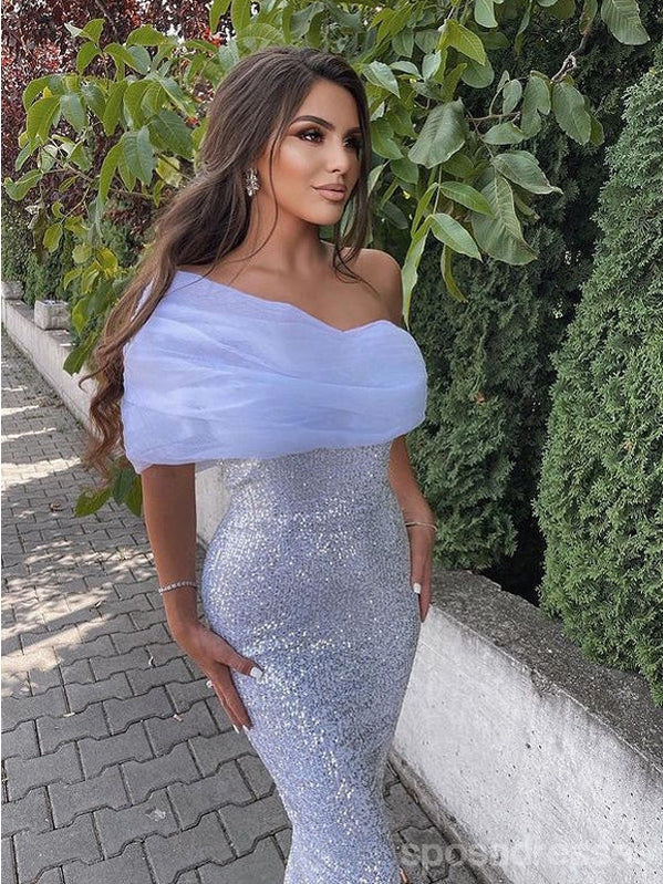 Sparkly Mermaid One Shoulder Maxi Long Prom Dresses Online,13267