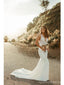 Simple Mermaid Straps V-neck Backless Lace Wedding Dresses,WD783