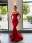 Sexy Mermaid Red Sweetheart V-neck Cheap Long Prom Dresses Online,12716