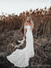 Off Shoulder Vintage Lace Mermaid Cheap Wedding Dresses, Shore Sleeves Bridal Dresses, WD432