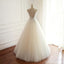 V Neck A-line Lace μακρυά φθηνά γαμήλια νυφικά, WD301